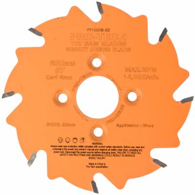 SAW BLADE TCT 100X3.96X22X8T BISCUIT JOINER  WOOD PROF. PRO-TECH — image 1