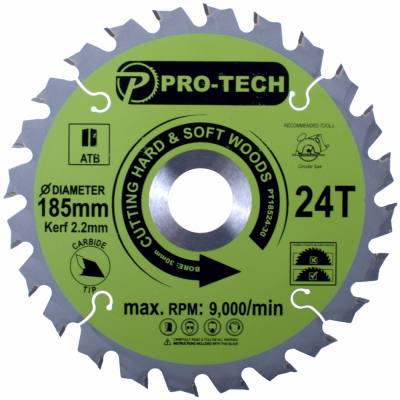 SAW BLADE TCT 185 X 2.2 X 30 X 24T WOOD PROF. — image 1