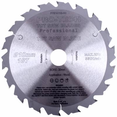 SAW BLADE TCT 210X2.4X30X18T WOOD PROF. PRO-TECH FES. TS75 — image 1