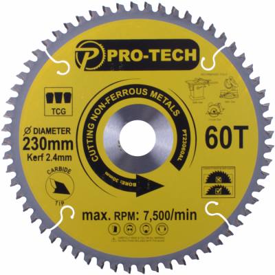 SAW BLADE TCT 230 X 2.4 X 30 X 60T ALUM. PROF. — image 1