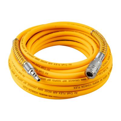 FLEX AIR HOSE KIT 6MM X 10M ORANGE  W/QUICK COUPLER & CONNECTOR YOHKON — image 1