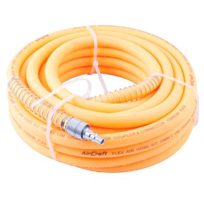 FLEX AIR HOSE KIT 8MM X 10M ORANGE  W/QUICK COUPLER & CONNECTOR YOHKON — image 1