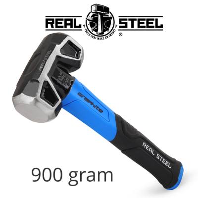 HAMMER SLEDGE/CROSS STRIKE 900G 2LB GRAPH. HANDLE REAL STEEL — image 1