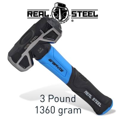 HAMMER SLEDGE/CROSS STRIKE 1.3KG 3LB GRAPH. HANDLE  REAL STEEL — image 1