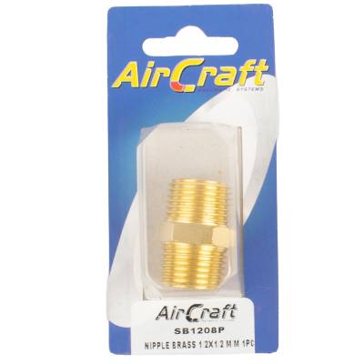 NIPPLE BRASS 1/2X1/2 M/M 1PC PACK — image 1