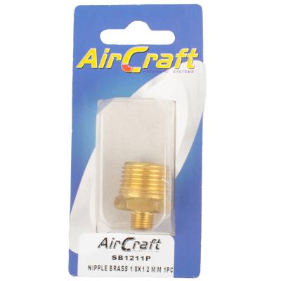 NIPPLE BRASS 1/8X1/2 M/M 1PC PACK — image 1