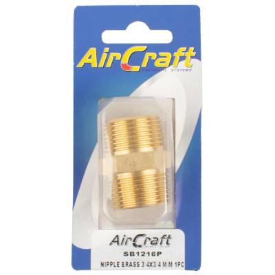 NIPPLE BRASS 3/4X3/4 M/M 1PC PACK — image 1
