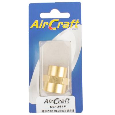 REDUCING MANIFOLD BRASS 3/8X1/2 F/F 1PC PACK — image 1