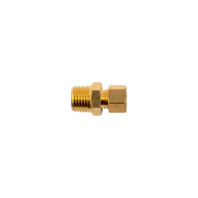 BRASS CONICAL STR. 1/4' TUBE X 1/4' M — image 1