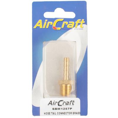 HOSE TAIL CONNECTOR BRASS 1/4M X 6MM 1PC PACK — image 1