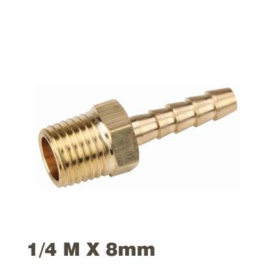 HOSE TAIL CONNECTOR BRASS 1/4M X 8MM — image 1