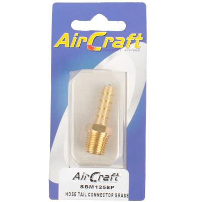 HOSE TAIL CONNECTOR BRASS 1/4M X 8MM 1PC PACK — image 1