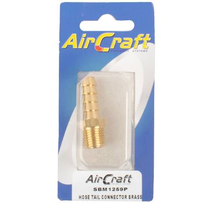HOSE TAIL CONNECTOR BRASS 1/4M X 10MM 1PC PACK — image 1