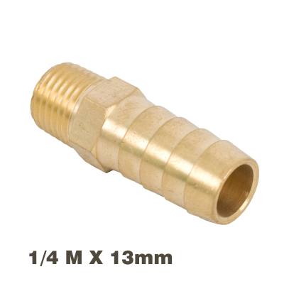HOSE TAIL CONNECTOR BRASS 1/4M X 13MM — image 1