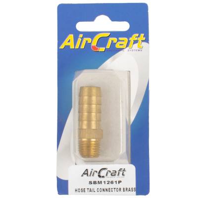 HOSE TAIL CONNECTOR BRASS 1/4M X 13MM 1PC PACK — image 1