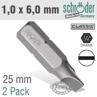SLOTTED BIT 1.0X6MM 25MM 2CD — image 1