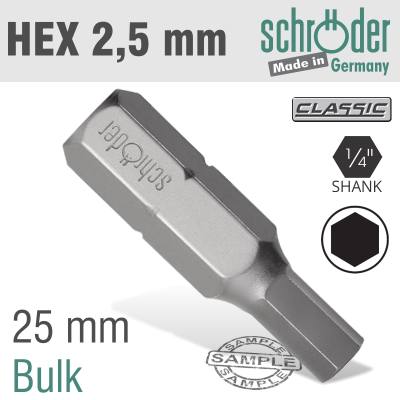 HEX/ALLEN INS.BIT 2.5MM BULK — image 1