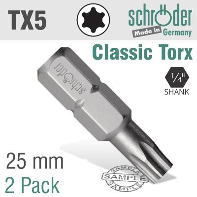 TORX TX5 CLASSIC BIT 25MM 2CD — image 1