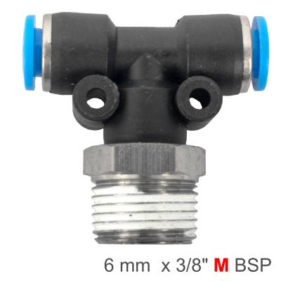 PU HOSE FITTING TEE 6MM-3/8 M — image 1