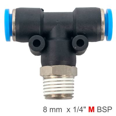 PU HOSE FITTING TEE 8MM-1/4 M — image 1