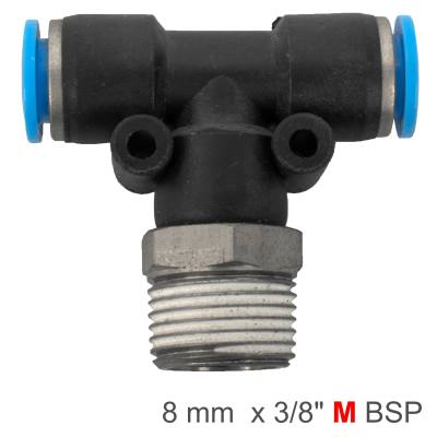 PU HOSE FITTING TEE 8MM-3/8 M — image 1