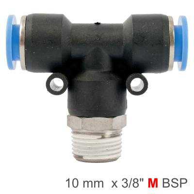 PU HOSE FITTING TEE 10MM-3/8 M — image 1