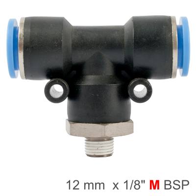 PU HOSE FITTING TEE 12MM-1/8 M — image 1