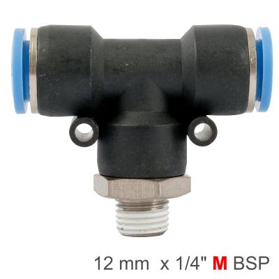 PU HOSE FITTING TEE 12MM-1/4 M — image 1
