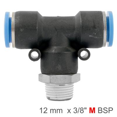 PU HOSE FITTING TEE 12MM-3/8 M — image 1