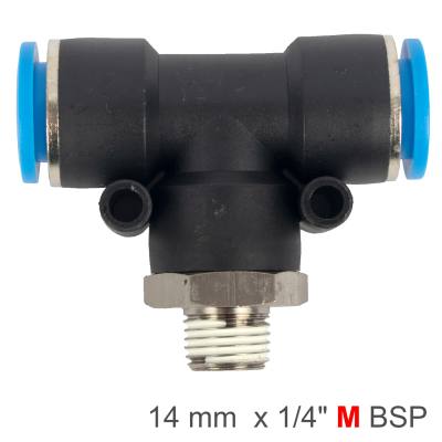 PU HOSE FITTING TEE 14MM-1/4 M — image 1