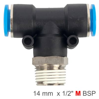 PU HOSE FITTING TEE 14MM-1/2 M — image 1