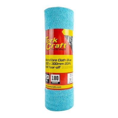 MICROFIBRE CLOTH GREY 300MM X 300MM 20PC ROLL TEAR-OFF 180GSM — image 1