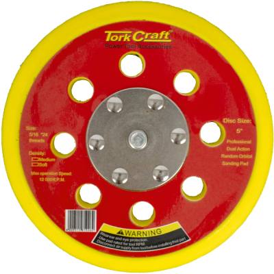 DA SANDER PAD HOOK AND LOOP 5 16 - 24UNF 8 HOLES MED SOFT 125MM 5' — image 1