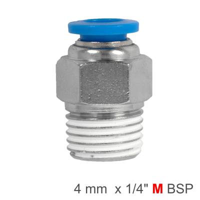 PU HOSE FITTING STRAIGHT STUD 4MM-1/4 M — image 1