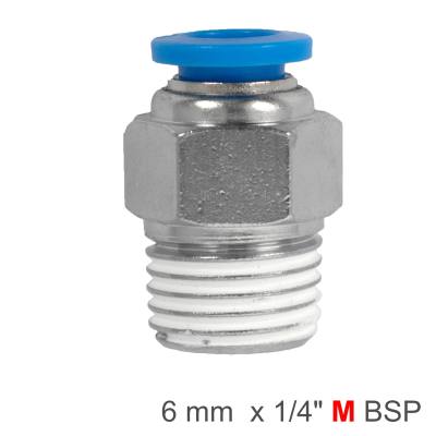 PU HOSE FITTING STRAIGHT STUD 6MM-1/4 M — image 1