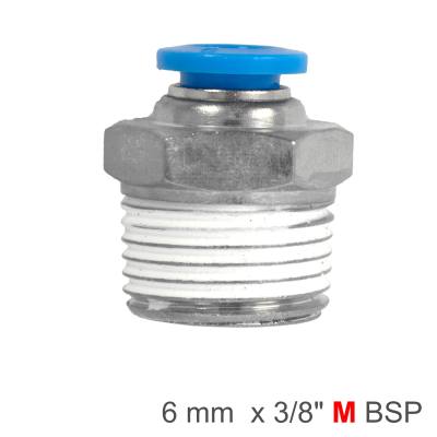 PU HOSE FITTING STRAIGHT STUD 6MM-3/8 M — image 1