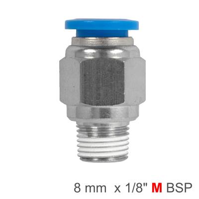 PU HOSE FITTING STRAIGHT STUD 8MM-1/8 M — image 1