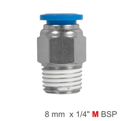 PU HOSE FITTING STRAIGHT STUD 8MM-1/4 M — image 1