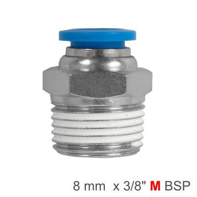 PU HOSE FITTING STRAIGHT STUD 8MM-3/8 M — image 1
