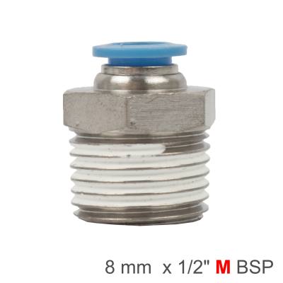 PU HOSE FITTING STRAIGHT STUD 8MM-1/2 M — image 1