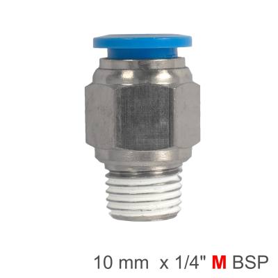 PU HOSE FITTING STRAIGHT STUD 10MM-1/4 M — image 1