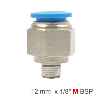 PU HOSE FITTING STRAIGHT STUD 12MM-1/8 M — image 1