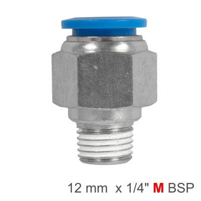 PU HOSE FITTING STRAIGHT STUD 12MM-1/4 M — image 1