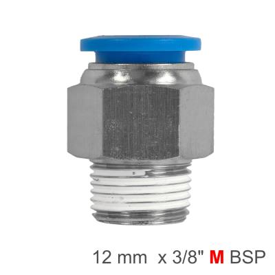 PU HOSE FITTING STRAIGHT STUD 12MM-3/8 M — image 1