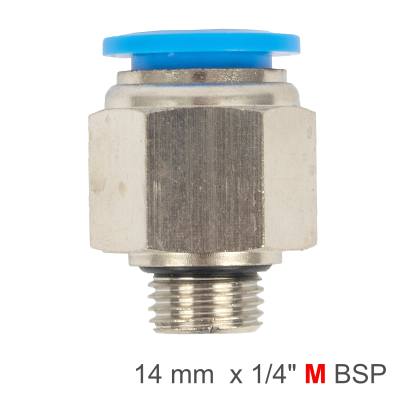 PU FITTING STR. STUD W/O-RING 14MM-1/4' M — image 1