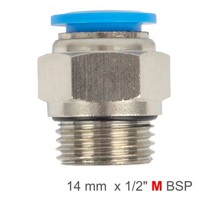 PU FITTING STR. STUD W/O-RING 14MM-1/2' M — image 1