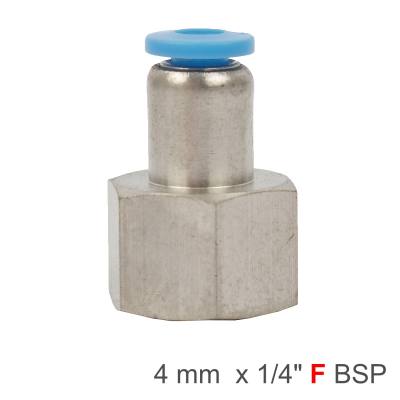 PU HOSE FITTING STRAIGHT STUD 4MM-1/4 F — image 1