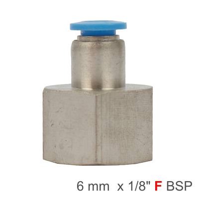 PU HOSE FITTING STRAIGHT STUD 6MM-1/8 F — image 1