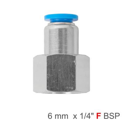 PU HOSE FITTING STRAIGHT STUD 6MM-1/4 F — image 1