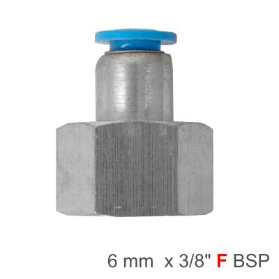 PU HOSE FITTING STRAIGHT STUD 6MM-3/8 F — image 1
